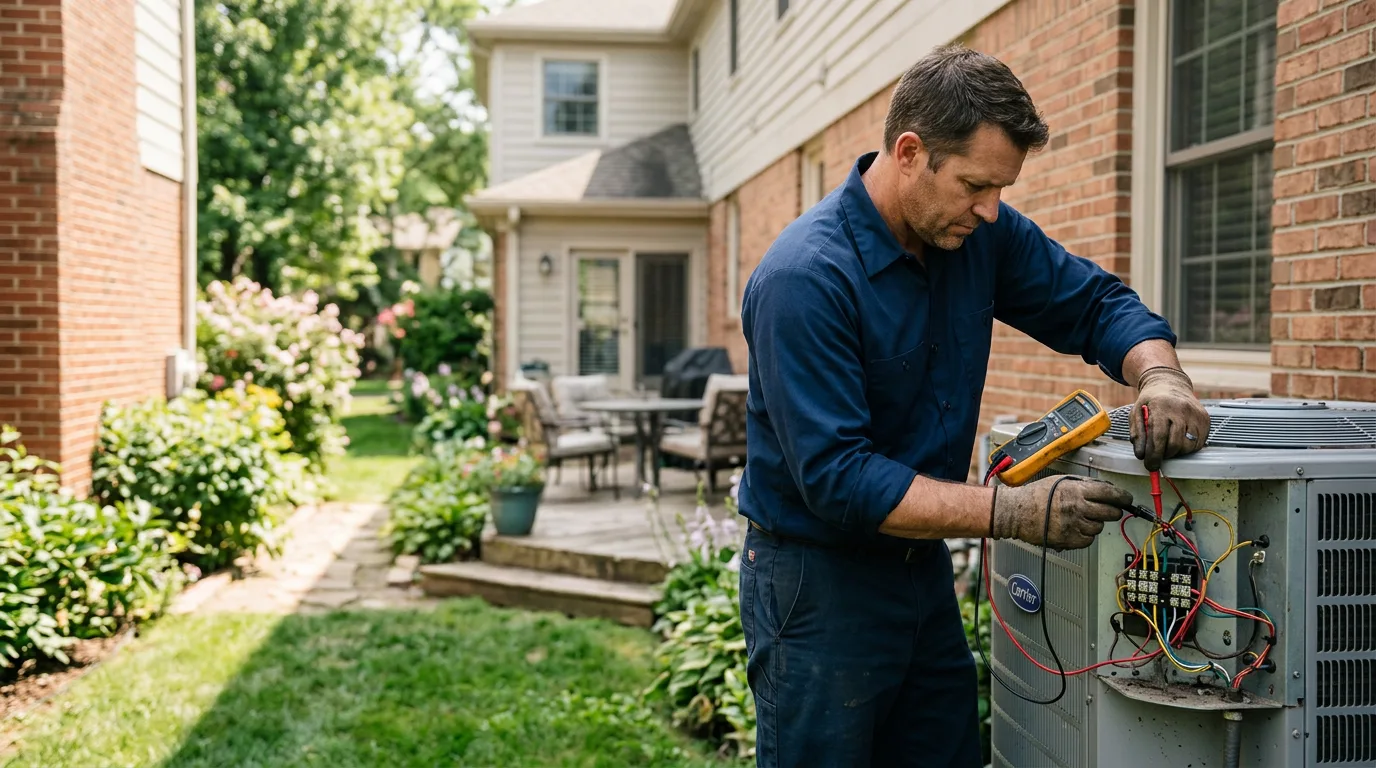 HVAC technician working near Genoa, OH